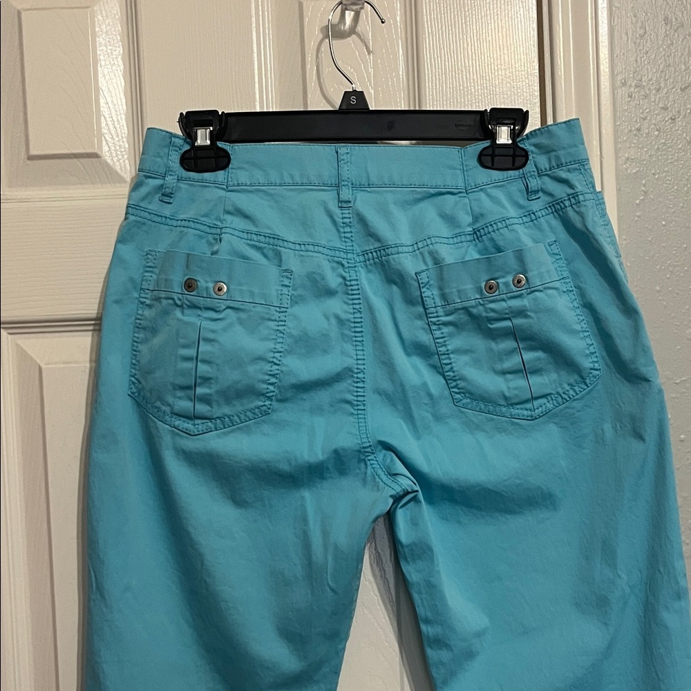 Escada Women's Turquoise Straight Leg Jeans, size 8 - Picture 7 of 7